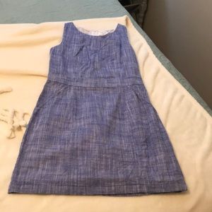 Lavender/indigo colored sheath dress with pockets